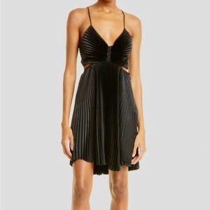 A.L.C. Ari pleated cut-out dress in black
